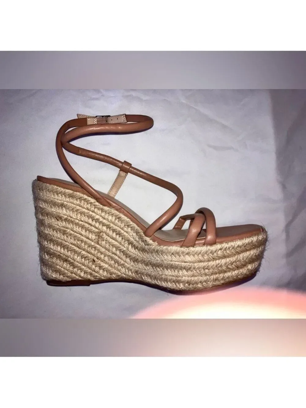 NEW BP Boho Western Tan Espadrille Platform Wedge Vacation Sandal size 9
